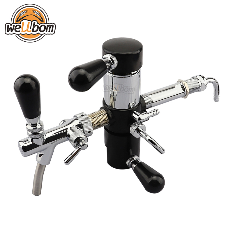 Beer Bottle Filler De-foaming Beer Tap with Chrome plated Adjustable Beer Tap Faucet for Home Brewing Kegerator Bar Accessories,New Products : wellbom.com